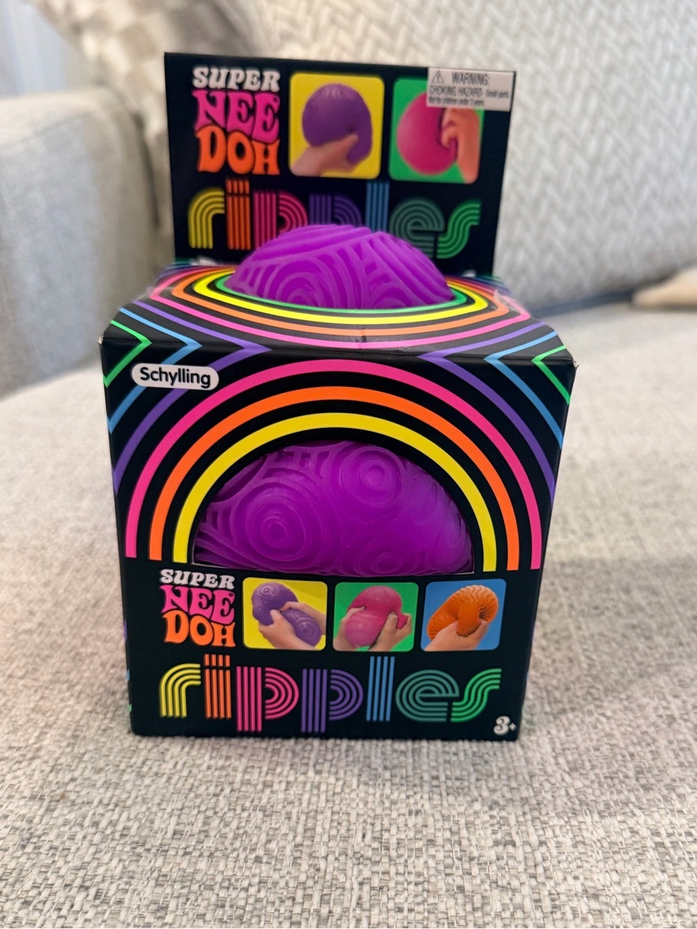 Rare Super NeeDoh Ripples XL Giant Sensory Squishy Fidget Ball Purple NIB